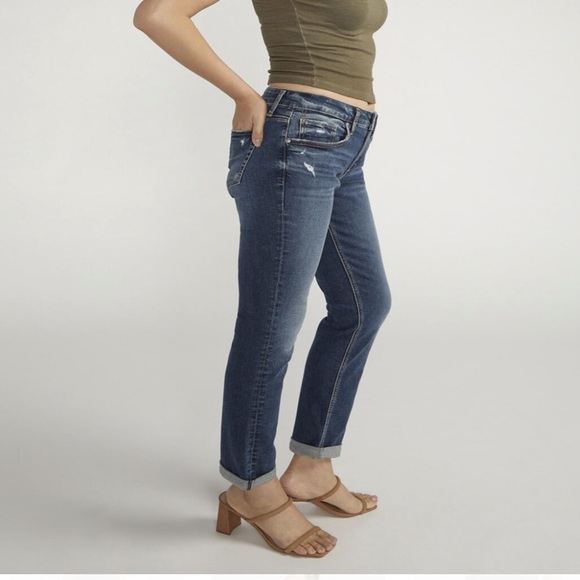 Silver Jeans Boyfriend Mid Rise Slim Leg Jeans 29W x 29L NWT - Picture 3 of 9